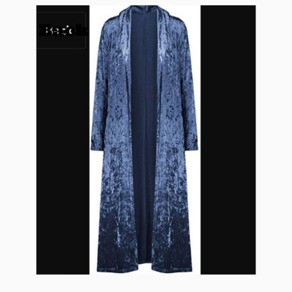 Long Soft Crushed Velvet Duster - Picture 5 of 6